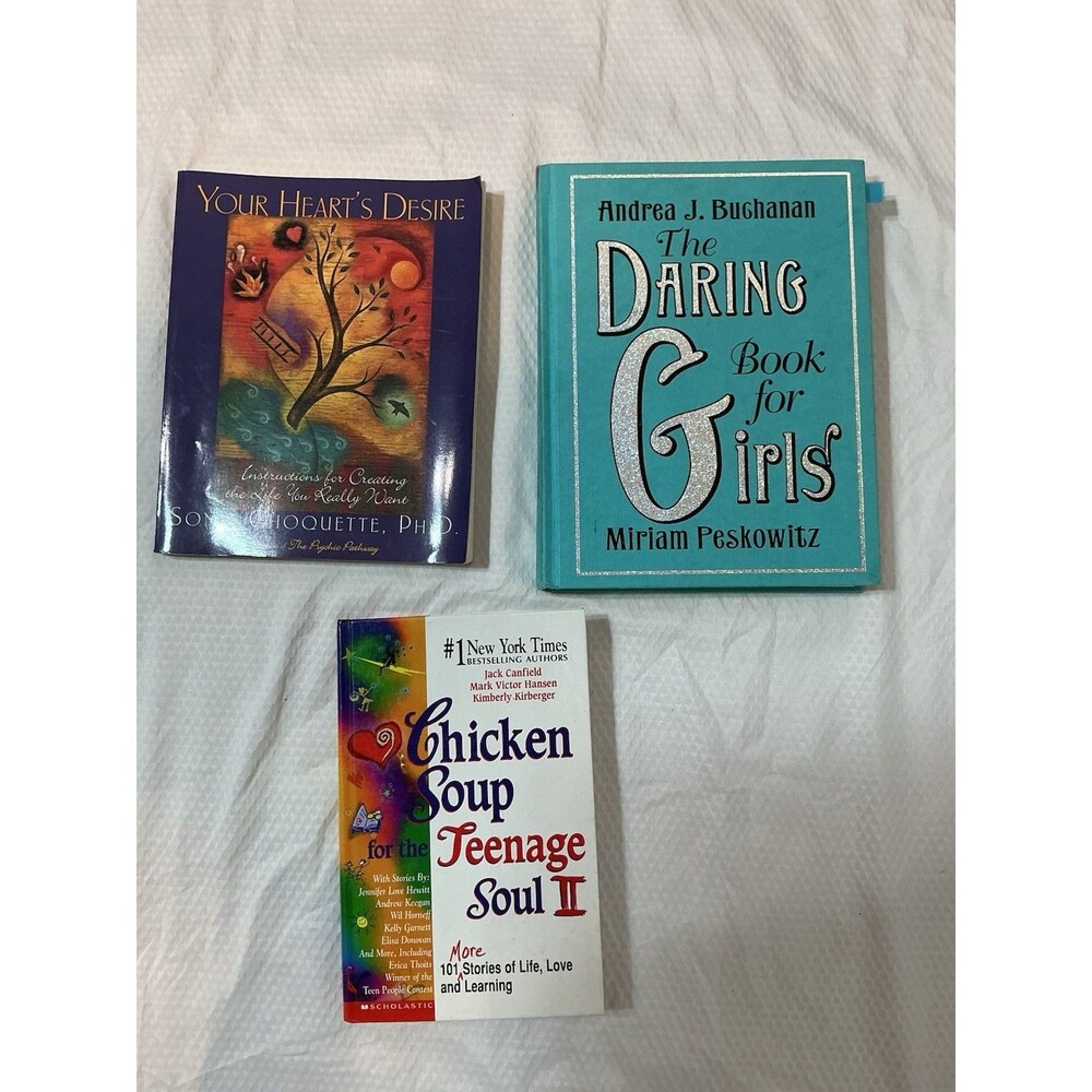 Lot Of 3 Books ,your Heart’s Desire,the Darling Book For Girls,chicken Soup .
